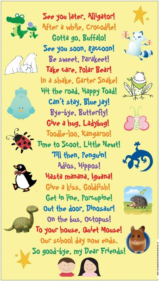 image-result-for-see-you-later-alligator-poem-preschool-songs-words