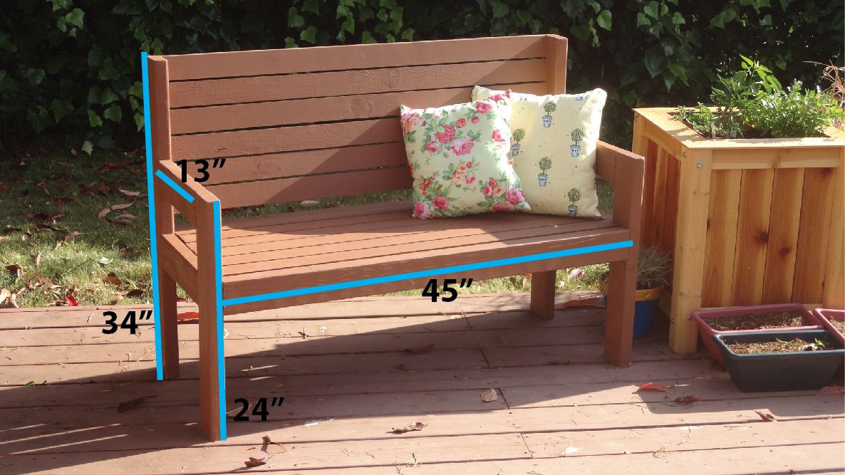 Build a simple garden bench. Easy woodworking project 
