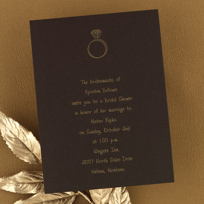  Chocolate Brown and Gold Wedding Invitations