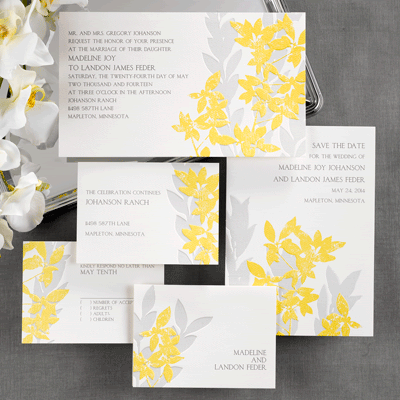 Yellow and Gray Modern Floral