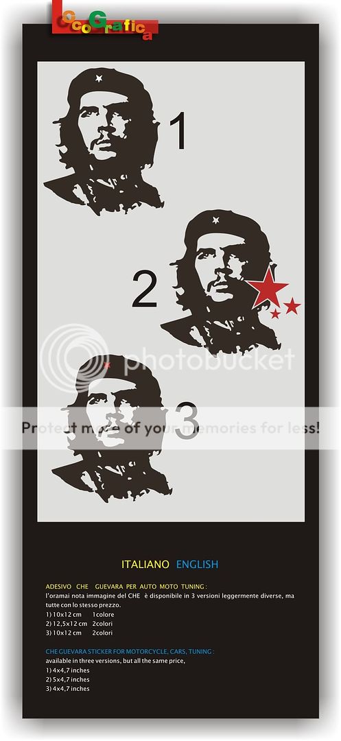 Adesivi Adesivo Moto Auto Tuning Stickers Che Guevara