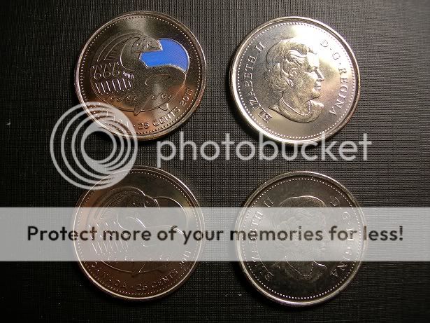 SET of 2012 Coloured Blue Canadian Canada Parks Quarter 25 Cent 