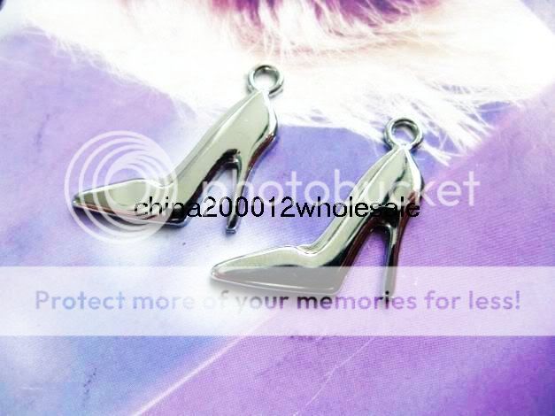 50pcs 31x15mm High heel Shoe DIY Hang charms Pendant Fit key Chain 