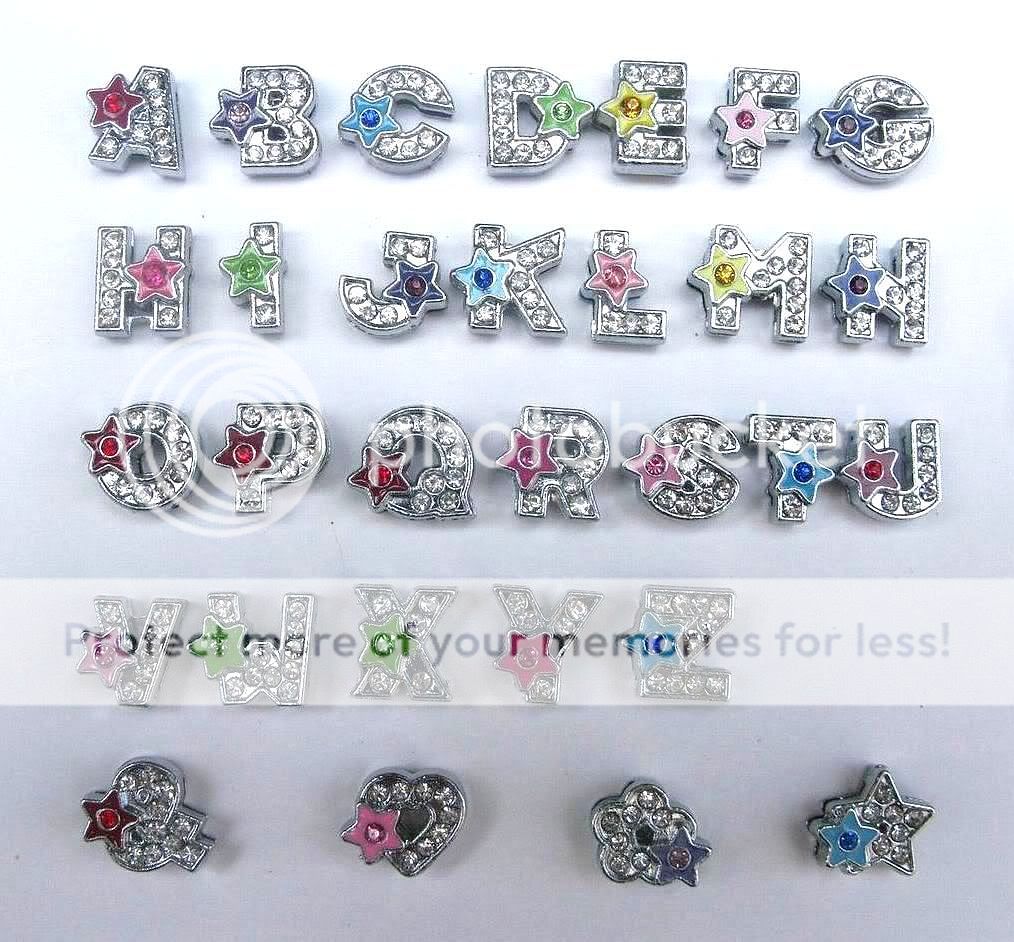 130pcs 8mm Star DIY Slide letters Fit Dog Pet Collar /Wristband 