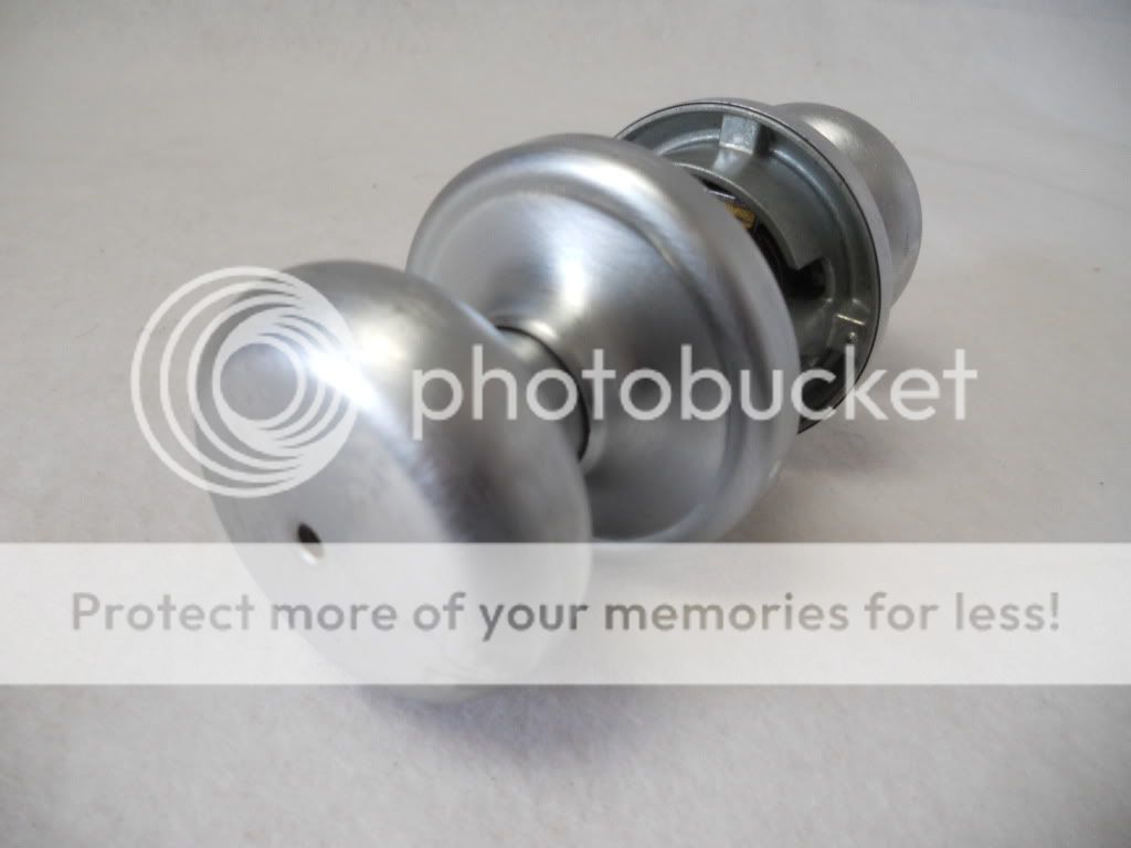  inside knob locks or unlocks by turn button outside knob locks 