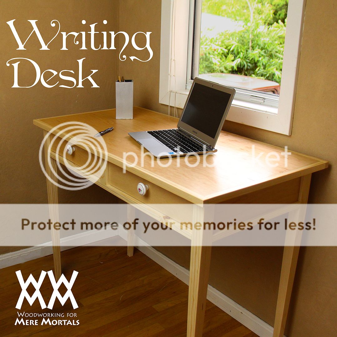 Woodworking for mere mortals writing desk Main Image